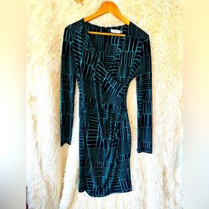 Calvin Klein Dress Long Sleeves Faux Wrap 
Size: 4